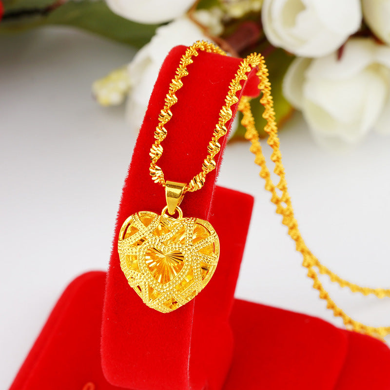 22k Gold-Plated Heart Pendant Necklace