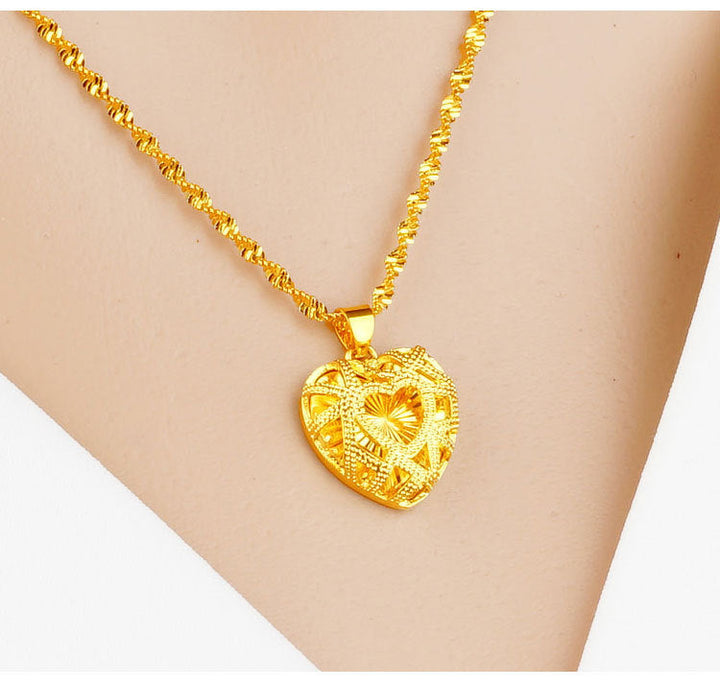 22k Gold-Plated Heart Pendant Necklace