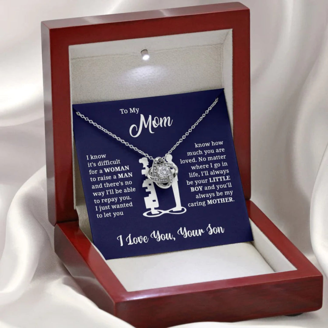 Necklace Gift Set with Letter and Luxury Box ( From Son ) To My Mom