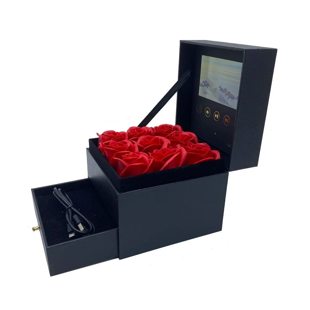 Video Box With 9 Eternal roses