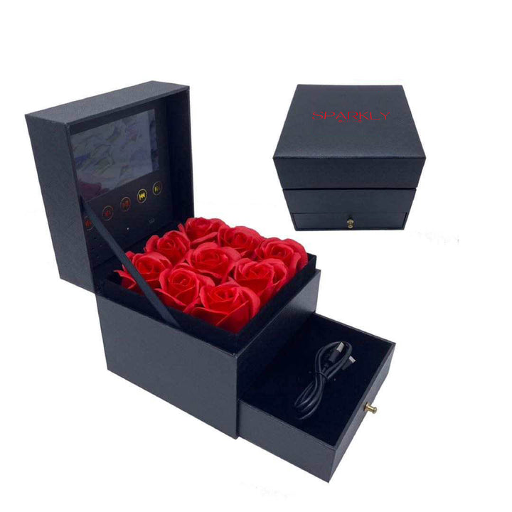 Video Box With 9 Eternal roses