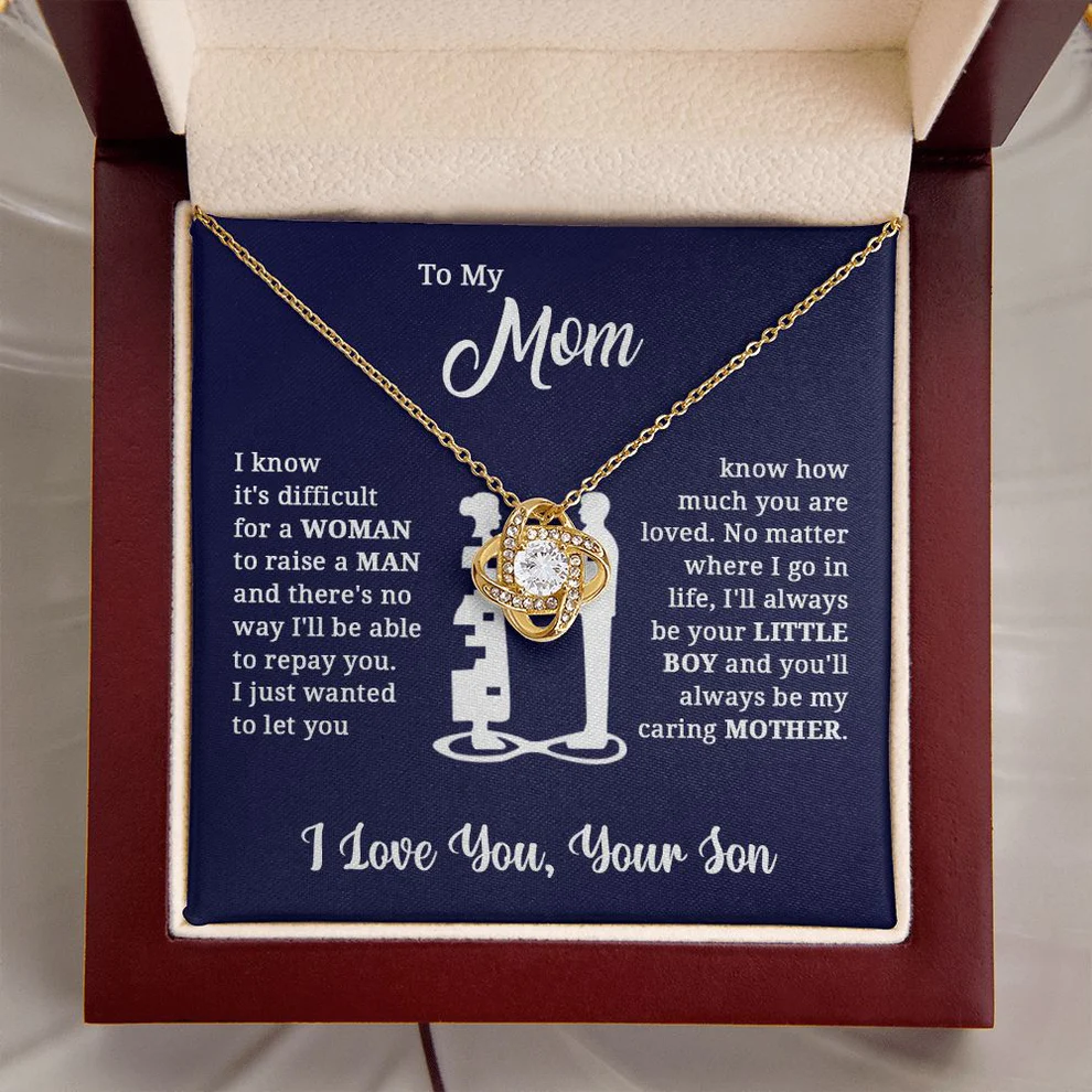 Necklace Gift Set with Letter and Luxury Box ( From Son ) To My Mom