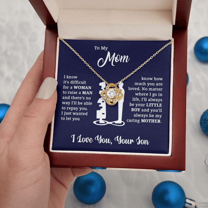 Necklace Gift Set with Letter and Luxury Box ( From Son ) To My Mom