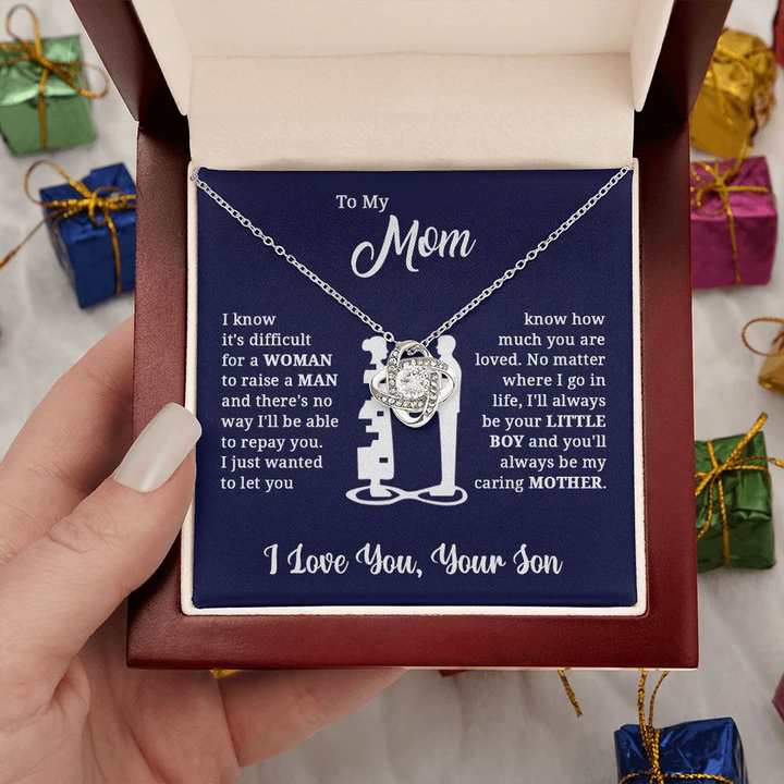 Necklace Gift Set with Letter and Luxury Box ( From Son ) To My Mom