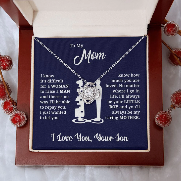 Necklace Gift Set with Letter and Luxury Box ( From Son ) To My Mom